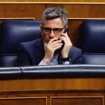 Félix Bolaños, en su escaño del Congreso de los Diputados
