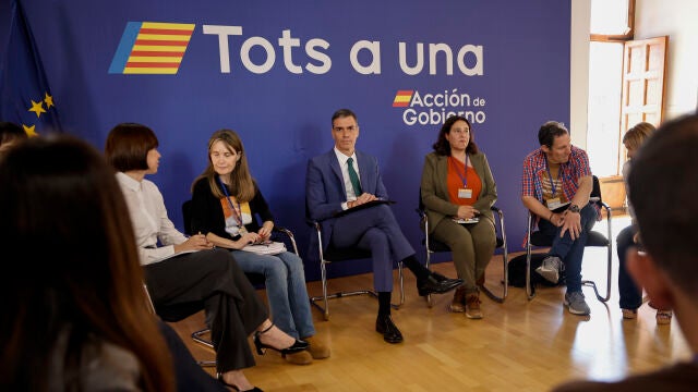 El presidente Sánchez se ha reunido esta mañana con representantes de la asociaciones de víctimas de la dana, en Valencial primer aniversario