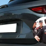 Un coche sin matrícula junto a unos Mossos d'Escuadra