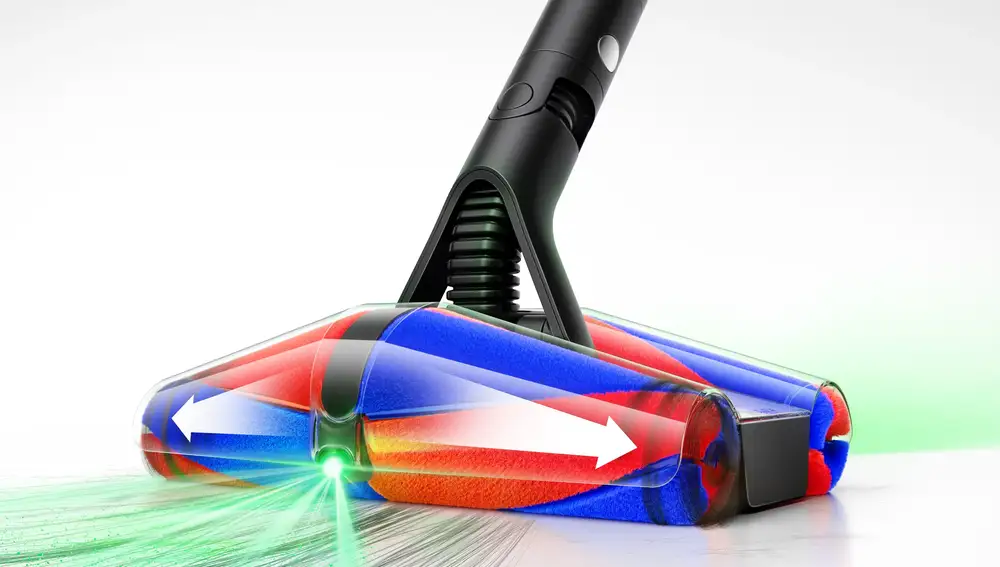 Estos son los cepillos cónicos y las luces LED de la aspiradora