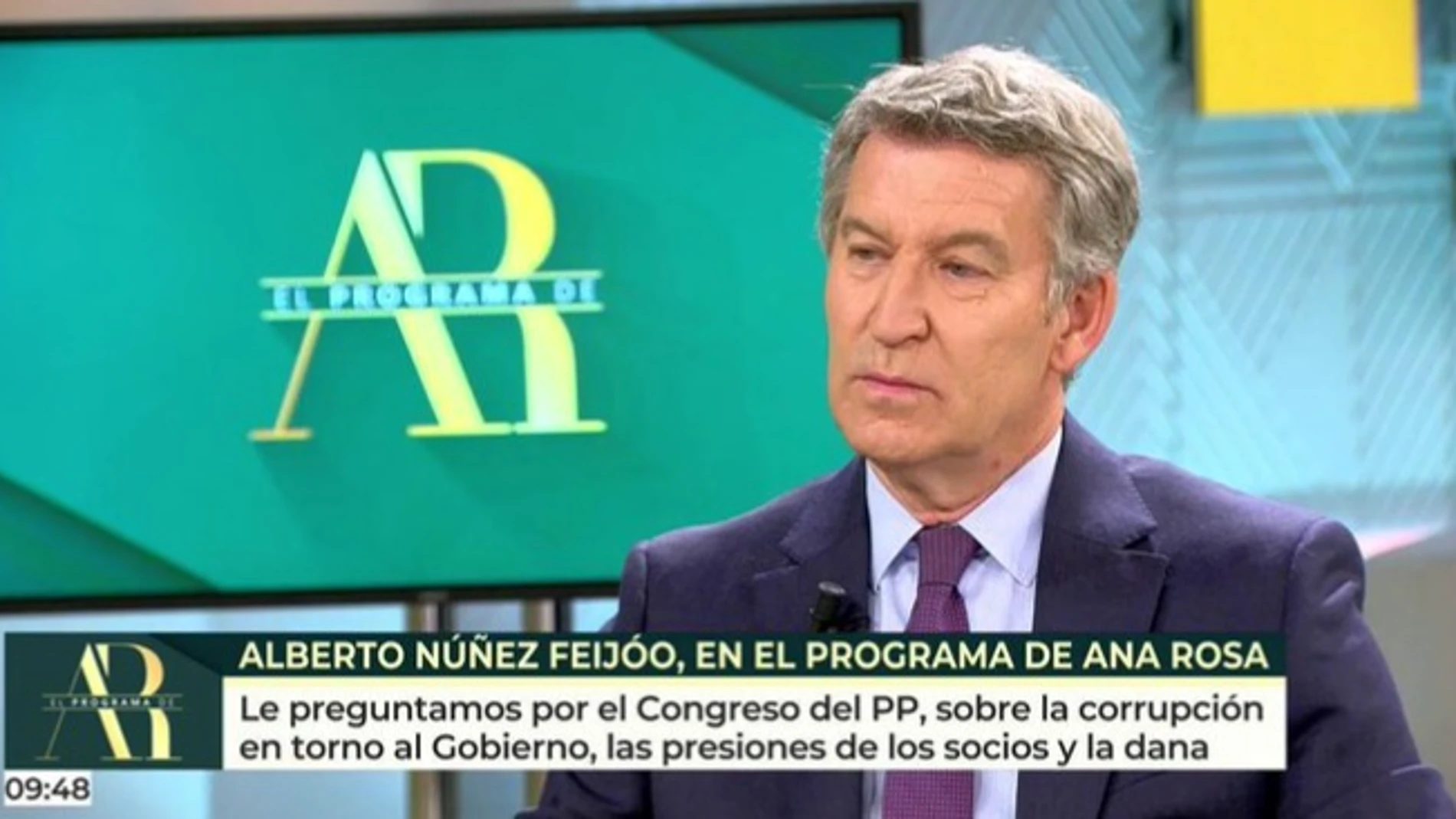 Alberto Núñez Feijóo, en 'El programa de Ana Rosa'