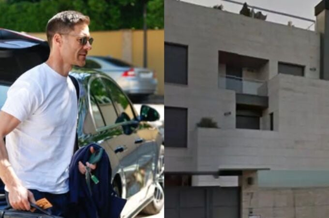 Xabi Alonso, a su llegada a su vivienda en el corazón de Madrid