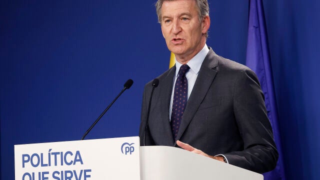 Rueda de prensa del líder del PP, Alberto Núñez Feijóo