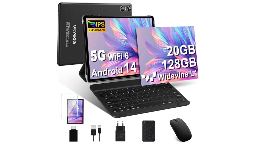Al contrario que otras tabletas, está incluye teclado, funda y ratón