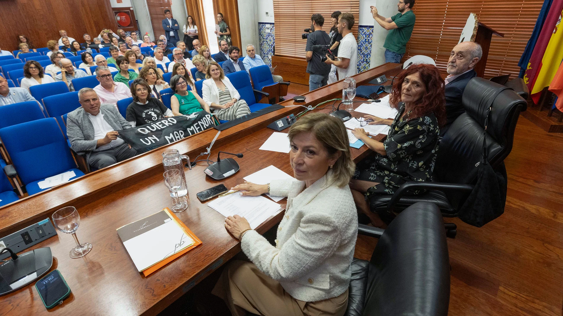MURCIA, 29/05/2025.- Vista general de la reunión de constitución de los órganos de representación del mar Menor, un acontecimiento histórico y sin precedentes en Europa, donde el Mar Menor culminará su proceso constituyente para convertirse en el primer ecosistema con personalidad jurídica de Europa, este jueves, en la Facultad de derecho de la Universidad de Murcia. EFE/Marcial Guillén