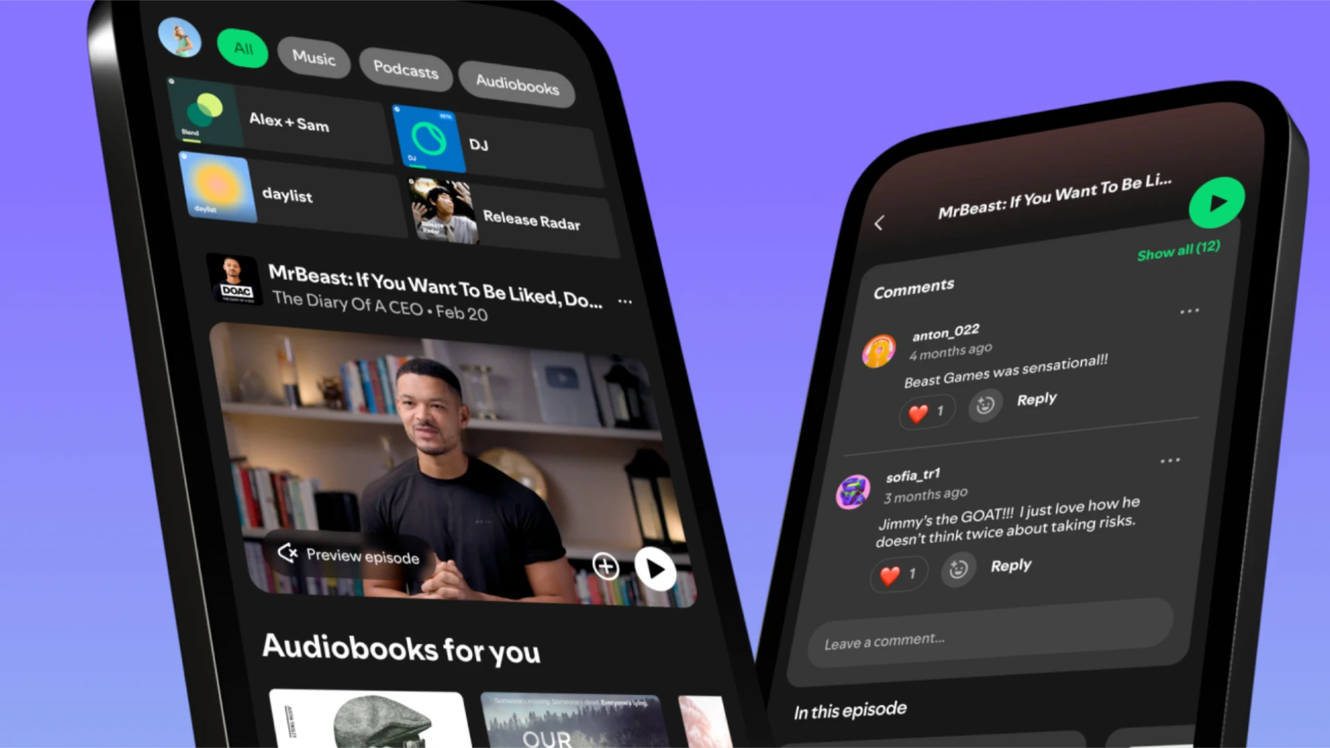 Capturas de pantalla de las nuevas funciones de Spotify