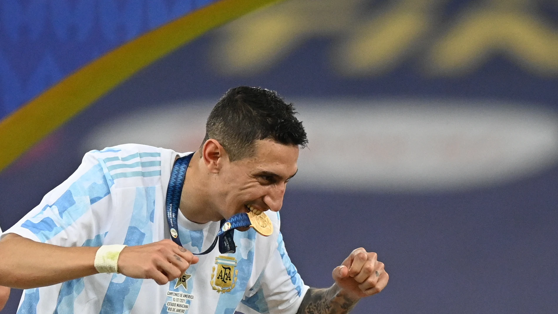 (Foto de ARCHIVO) FILED - 10 July 2021, Brazil, Rio de Janeiro: Argentina's Angel Di Maria celebrates winning the CONMEBOL Copa America Final soccer match against Brazil at The Maracana Stadium. Photo: Andre Borges/Deutsche Presse-Agentur GmbH/dpa Andre Borges/Deutsche Presse-Age / DPA 10/07/2021 ONLY FOR USE IN SPAIN