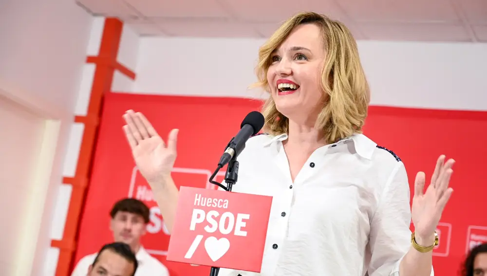 La secretaria general del pSOE Aragón, Pilar Alegría, este sñabado en Monzón