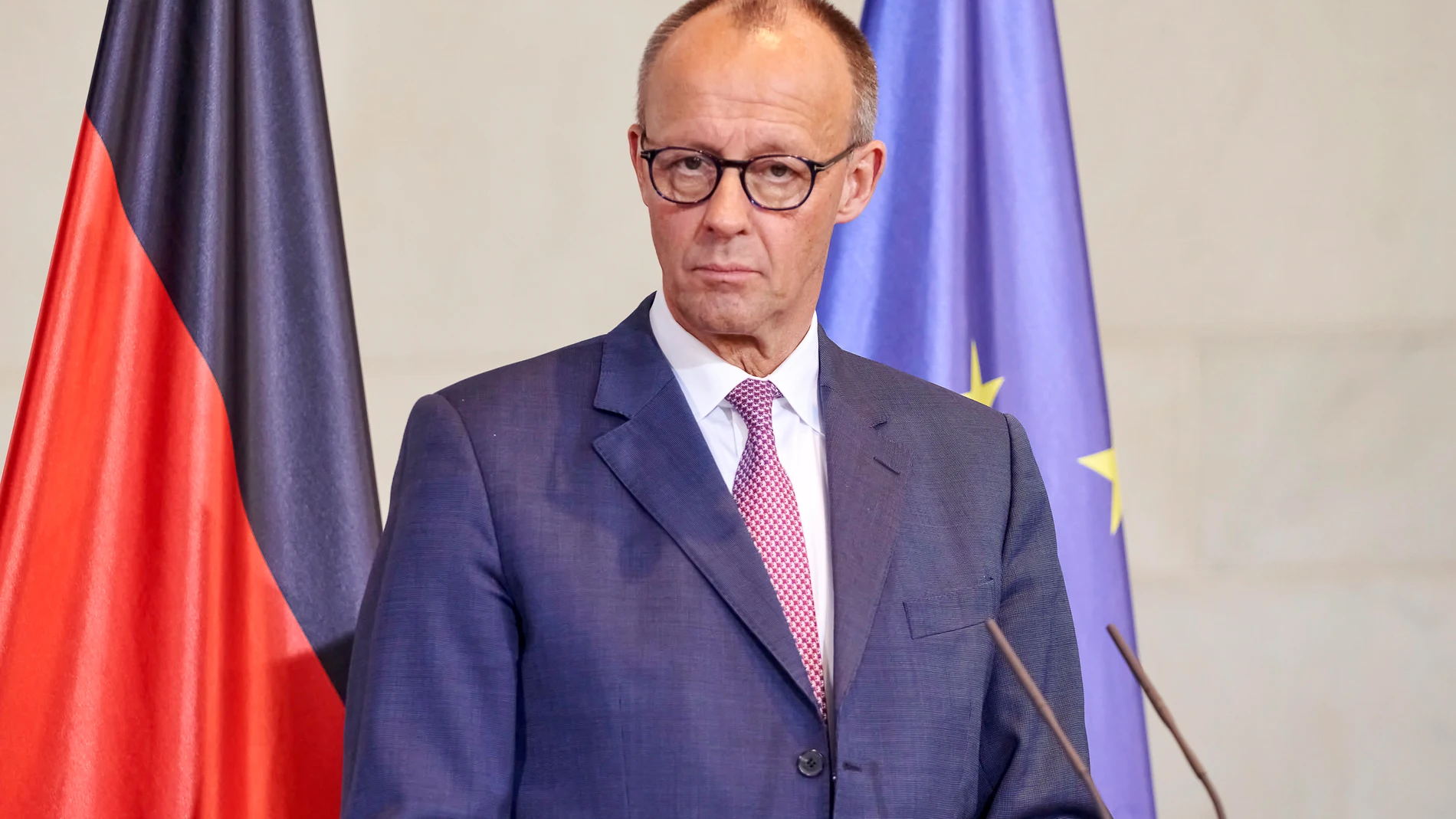 May 28, 2025, Berlin, Berlin, Deutschland: Friedrich Merz beim Empfang des Präsidenten der Ukraine mit militärischen Ehren und zu einem gemeinsamen Gespräch mit anschließendem Pressestatement im Bundeskanzleramt. Berlin, 28.05.2025Europa Press/Contacto/Ulrich Stamm28/05/2025 ONLY FOR USE IN SPAIN