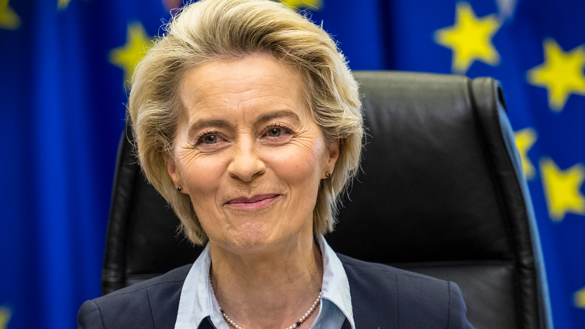 May 14, 2025: European Commission President Ursula von der Leyen (C) chairs the weekly meeting of commissioners at the Berlaymont building in Brussels, Belgium, 14.05.2025. While the 'Pfizergate' court ruling on her undisclosed vaccine-related text messages dominates media headlines, the Commission avoids discussing the matter publicly. Photo by Wiktor Dabkowski.Europa Press/Contacto/Wiktor Dabkowski14/05/2025 ONLY FOR USE IN SPAIN