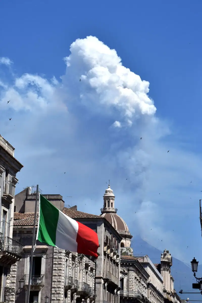 Italy's Mount Etna erupts