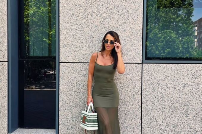 Paula Echevarría con vestudo de Bershka.