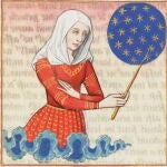 Faltonia Proba enseñando la historia del mundo en esta miniatura de Boccaccio 