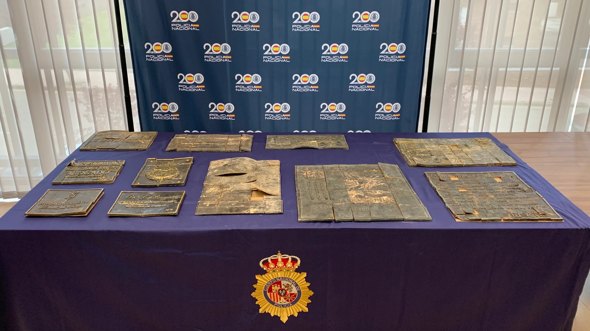 Placas sustraídas por el detenido en Soria