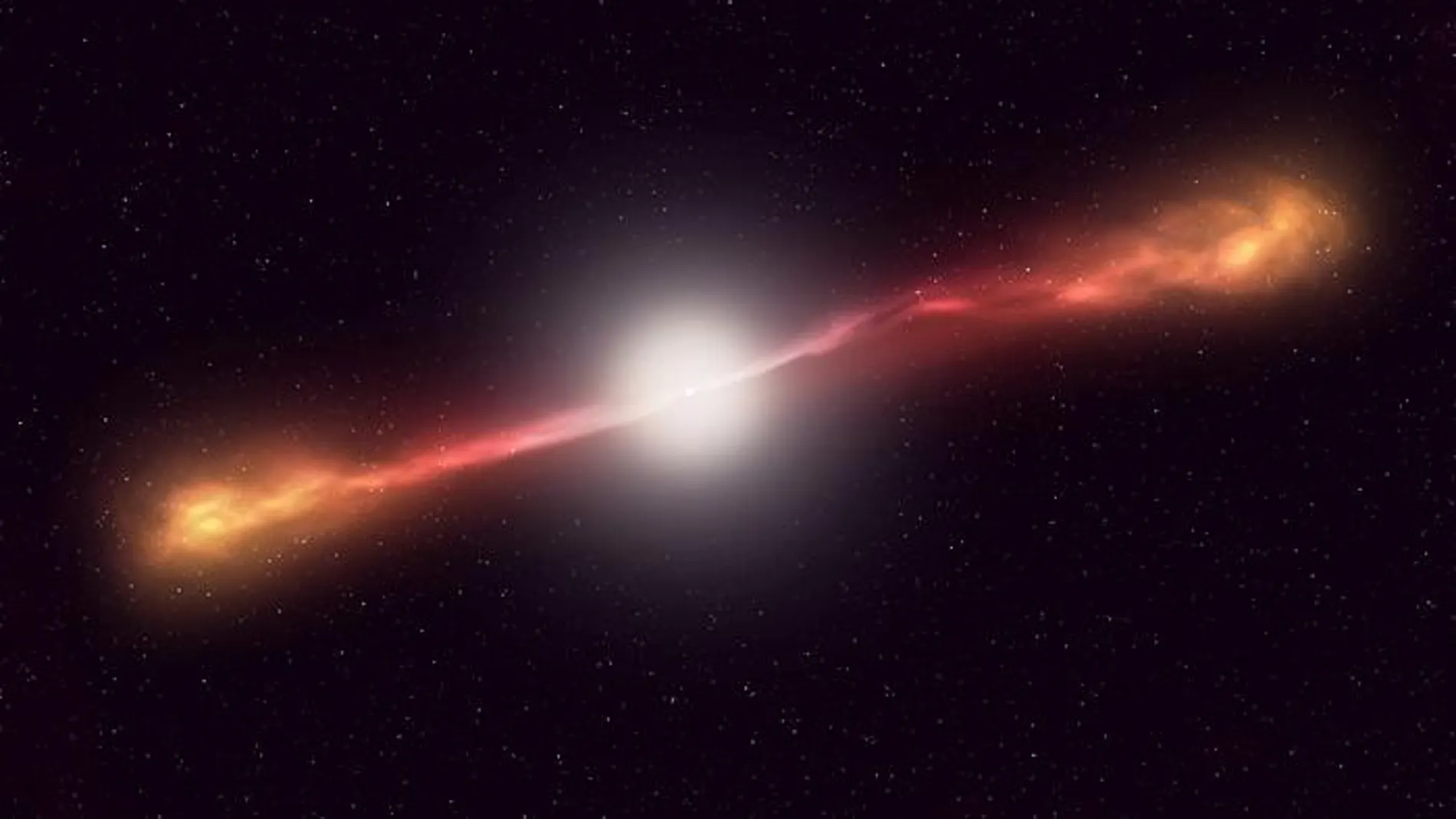 Concepción artística de un agujero negro supermasivo, miles de millones de veces más masivo que el Sol, como los que se encuentran en los centros de las galaxias.