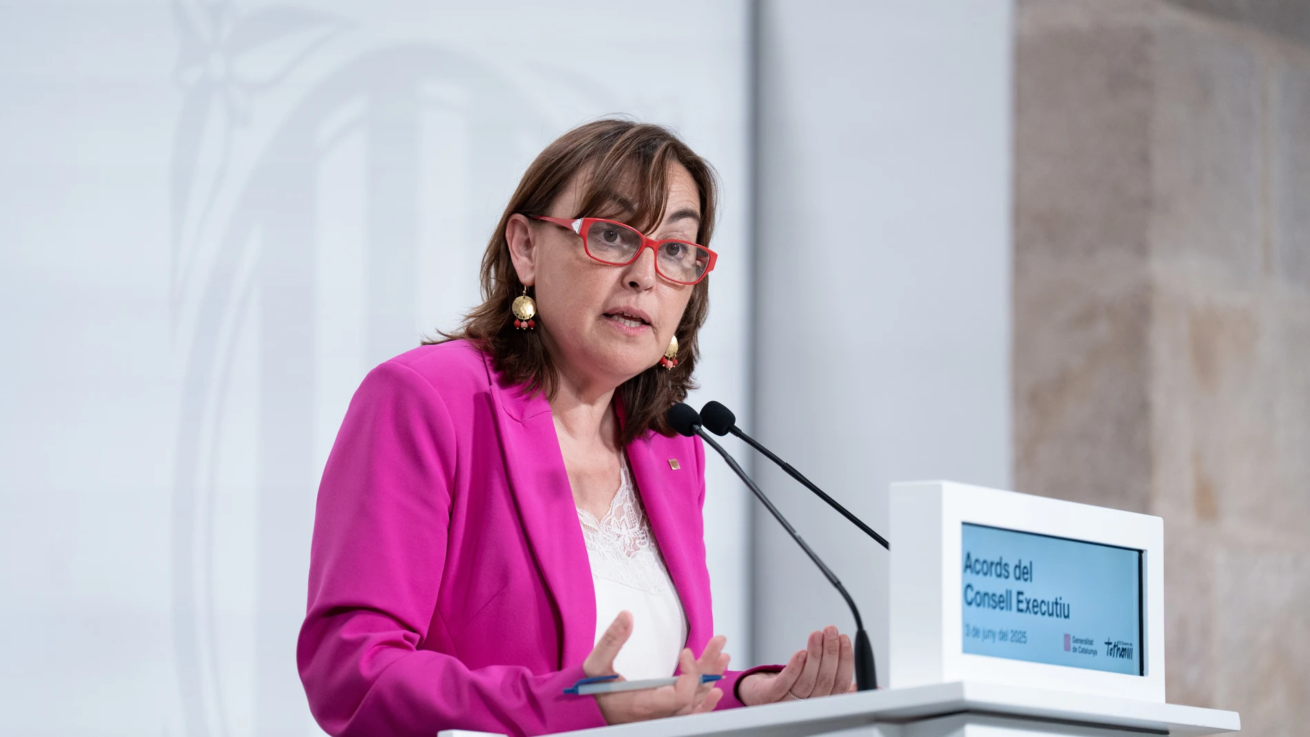 La consellera de Territorio, Vivienda y Transición Ecológica y portavoz de la Generalitat, Sílvia Paneque, en una rueda de prensa tras el Consell Executiu de este martes DAVID ZORRAKINO - EUROPA PRESS 03/06/2025