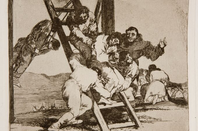 «Duro es el paso!» (1810-1814), aguafuerte en el que Francisco de Goya recreó una escena de ejecución