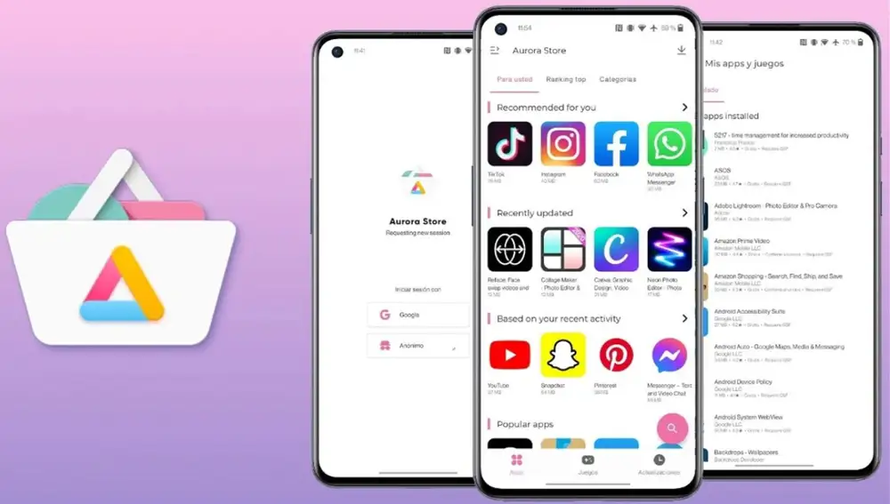 Aurora Store suple a la perfección lo que esperas de Google Play Store