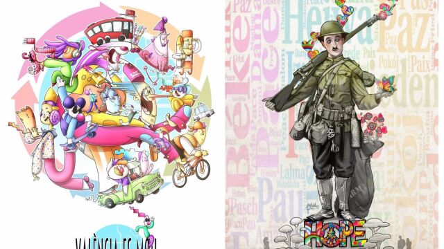 COMUNIDAD VALENCIANA.-Valencia.- Un alegato pacifista y la movilidad urbana protagonizan los proyectos para las Fallas municipales 2026