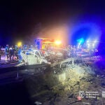 Imagen de los coches calcinados