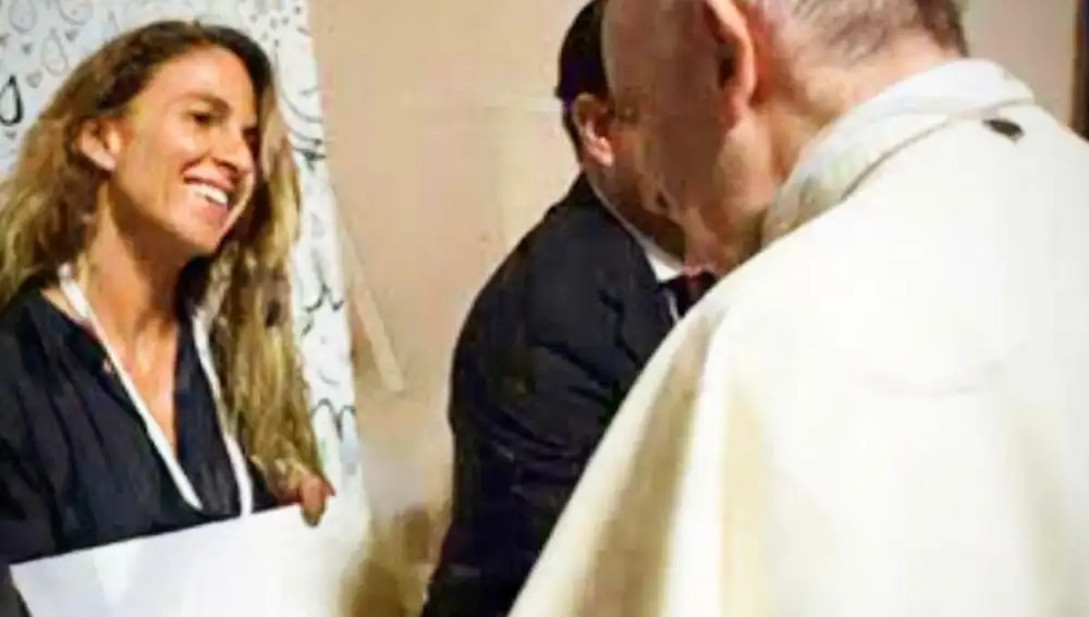 Bibiana Domit con el Papa Francisco en el Vaticano