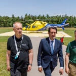 Suárez-Quiñones llega al encuentro en Riza junto al director de Eustafor, Juha Niemelä