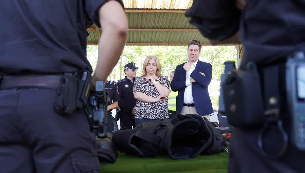 Inma Sanz, en el Acuartelamiento Teniente Muñoz Castellano