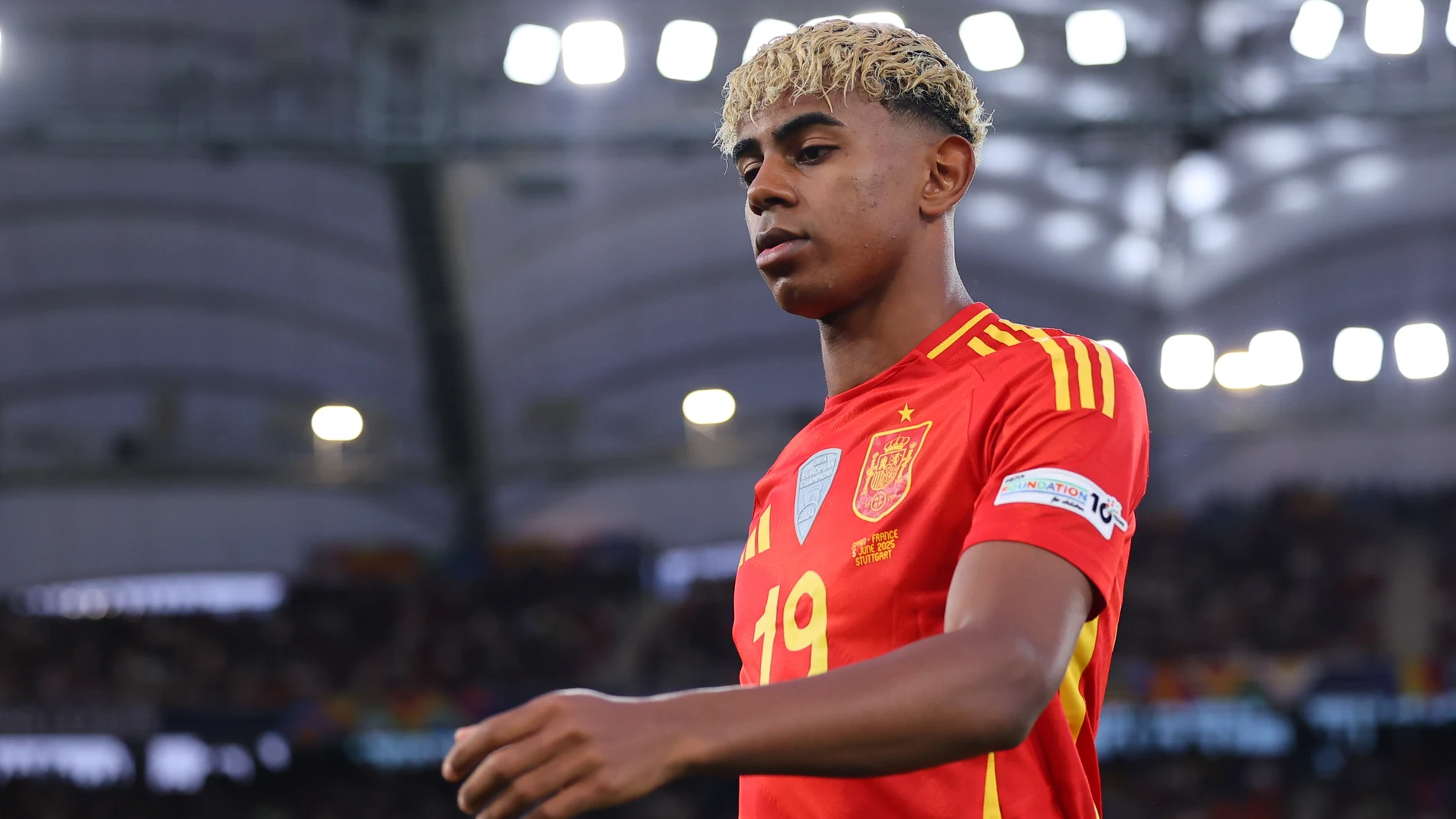 Lamine Yamal of Spain looks on during the UEFA Nations League Semi Final match between Spain and France at Stuttgart Arena on June 5, 2025, in Stuttgart, Germany. AFP7 05/06/2025 ONLY FOR USE IN SPAIN