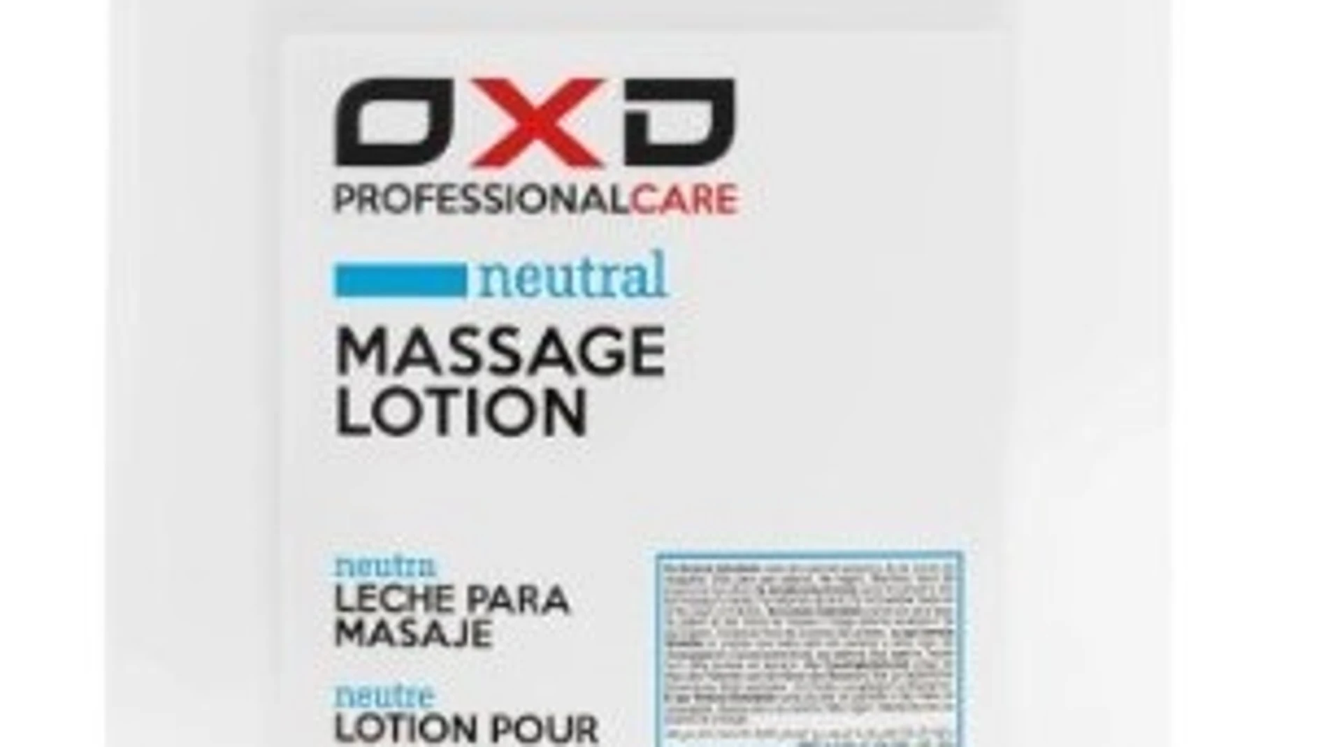 Imagen del producto afectado, 'OXD' leche neutra para masaje. REMITIDA / HANDOUT por AEMPS Fotografía remitida a medios de comunicación exclusivamente para ilustrar la noticia a la que hace referencia la imagen, y citando la procedencia de la imagen en la firma 05/06/2025