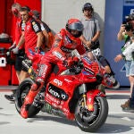 Marc Márquez sale de boxes este sábado en Motorland