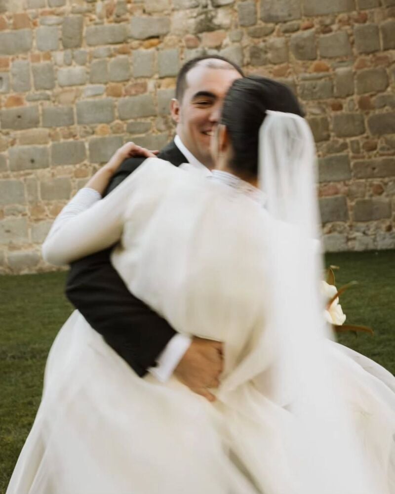 Novios el día de su boda.