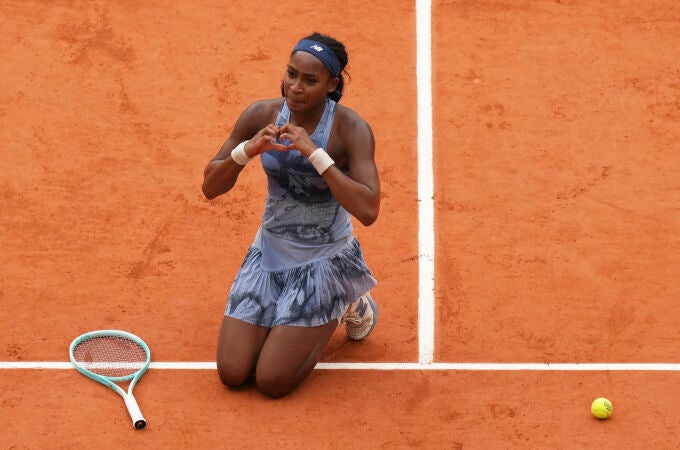 Coco Gauff celebra la victoria en la final ante Sabalenka
