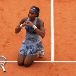 Coco Gauff celebra la victoria en la final ante Sabalenka