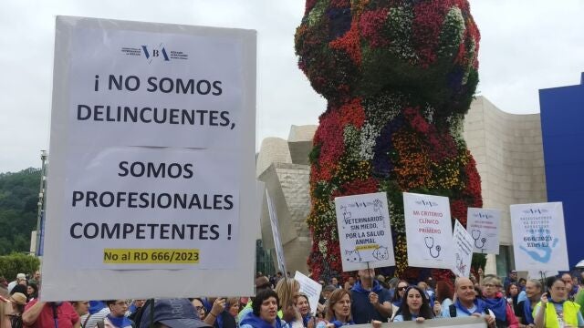 Veterinarios se manifiestan en Bilbao para reclamar "una regulación lógica y justa"