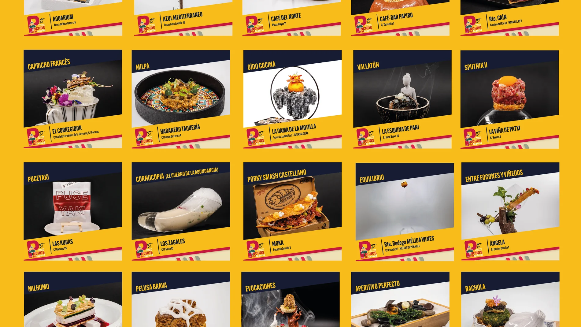 Los 20 pinchos finalistas del Concurso Provincial de Valladolid