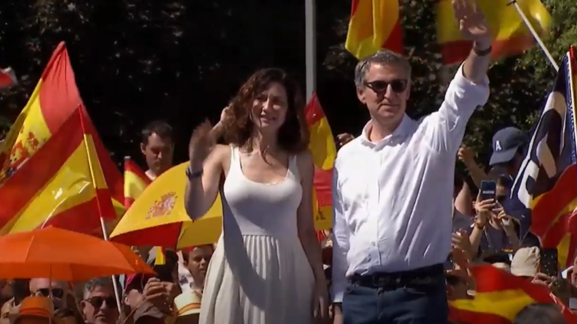 Feijoo y Ayuso en la manifestación