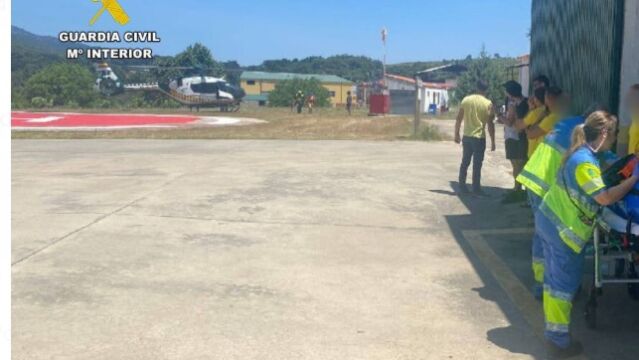 Momenro de la llegada de helicoptero con la menor herida