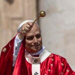 León XIV ayer, en el marco de la eucaristía de Pentecostés 