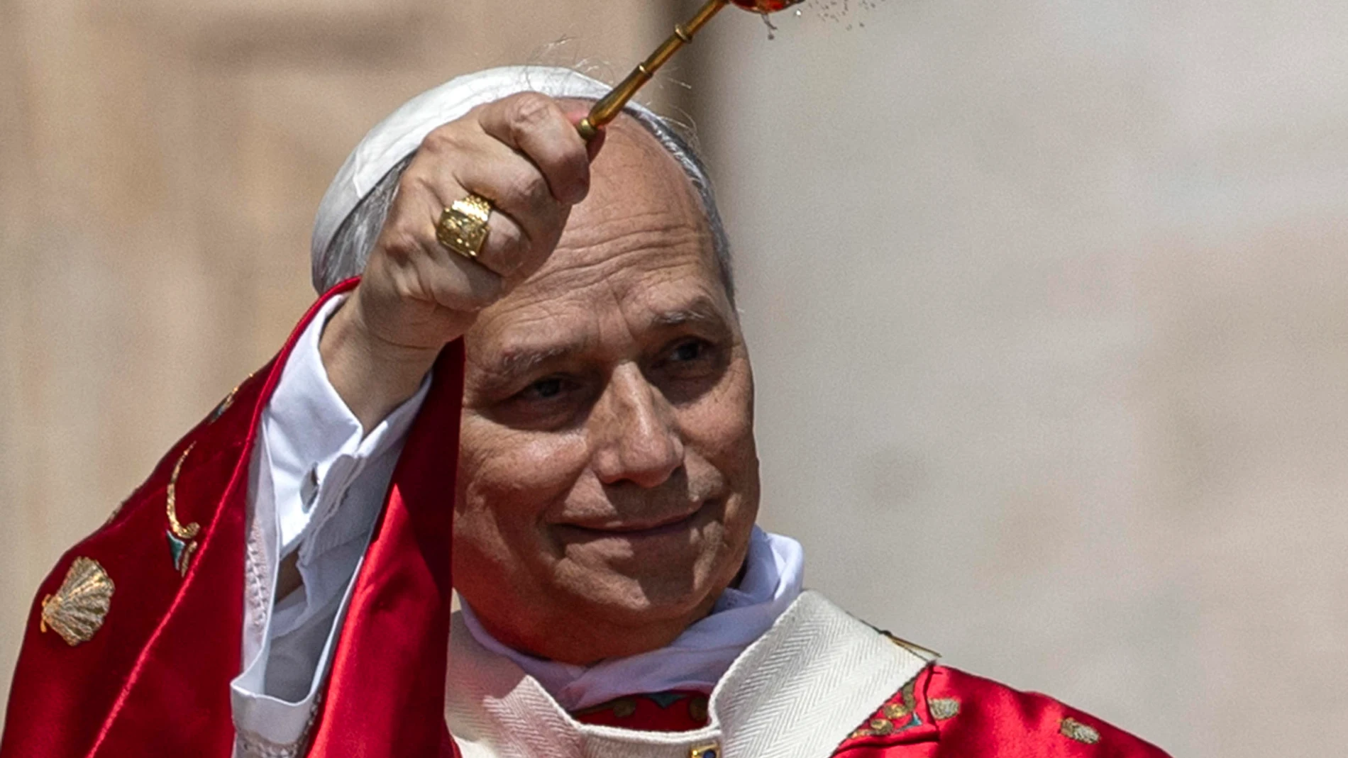 León XIV ayer, en el marco de la eucaristía de Pentecostés