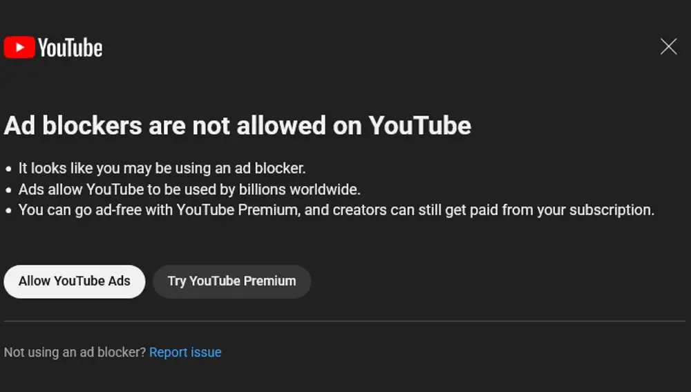 Mensaje contra bloqueadores