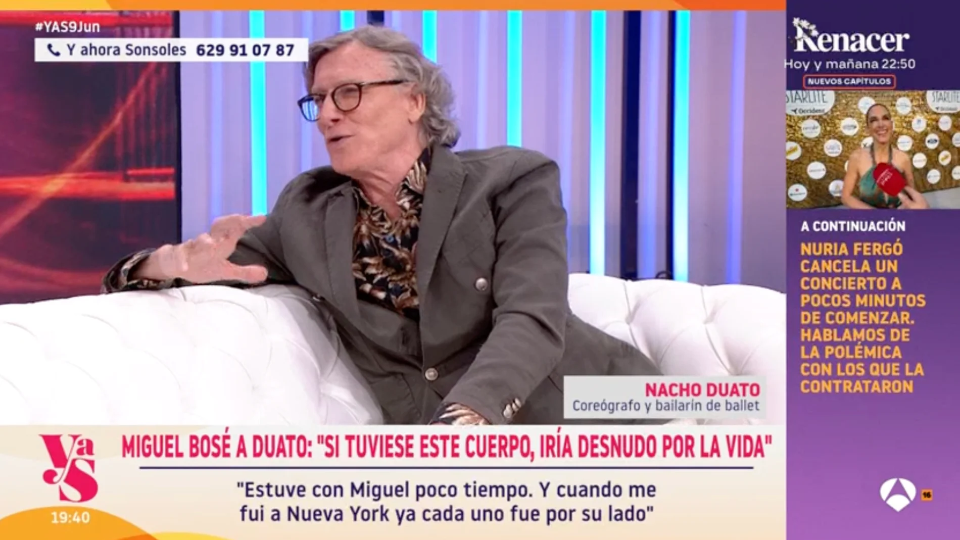 Captura de Nacho Duato en 'Y ahora Sonsoles'