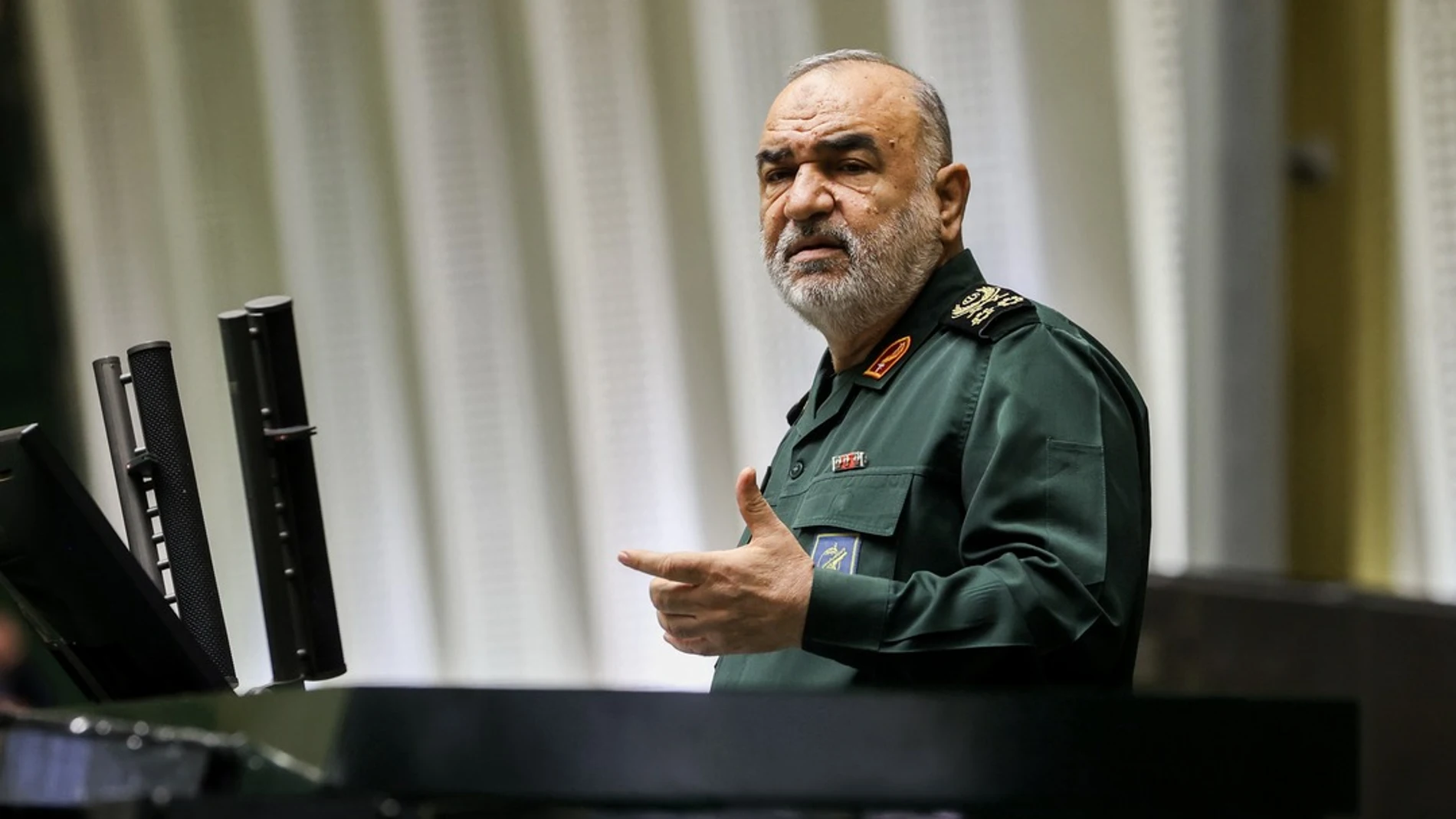 (Foto de ARCHIVO) December 10, 2024, Tehran, Iran: Islamic Revolutionary Guard Corps (IRGC) commander-in-chief HOSSEIN SALAMI (R) speaks during a session Parliament. Europa Press/Contacto/Icana 10/12/2024 ONLY FOR USE IN SPAIN