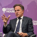 El secretario general, Mark Rutte, en su charla en Chatham House de Londres