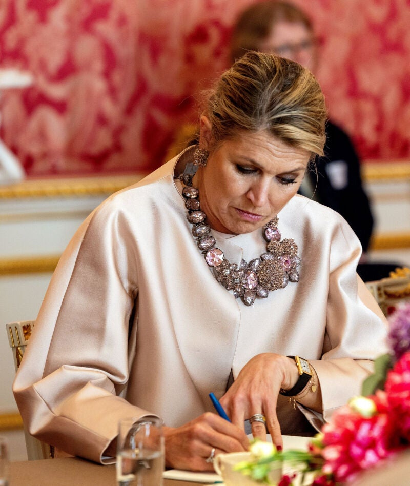 La Reina Máxima de Holanda durante su acto público de este martes