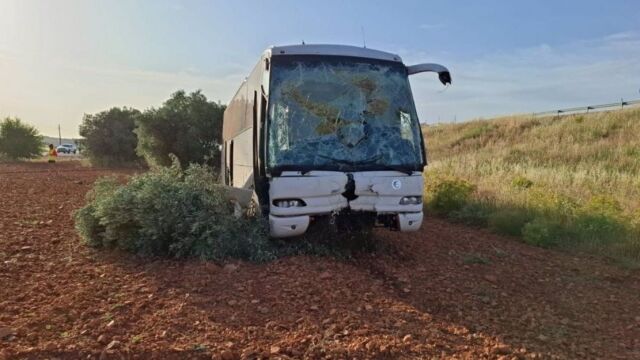 Accidente de autobús escolar en Pozuelo de Calatrava.