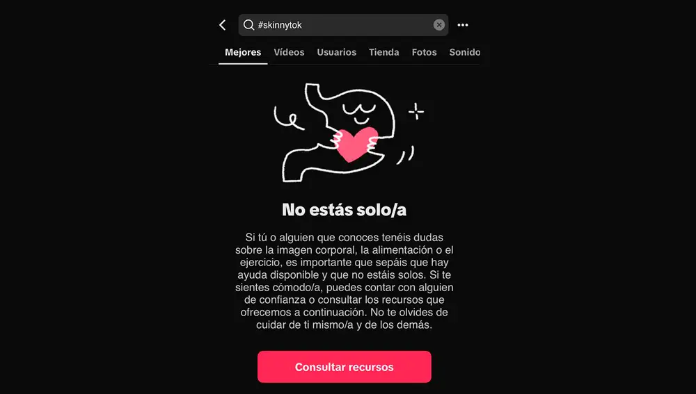 El hashtag #skinnytok ahora proporciona ayuda