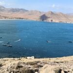 Varias narcolanchas se refugian en una playa de Cabo de Gata, en Almería