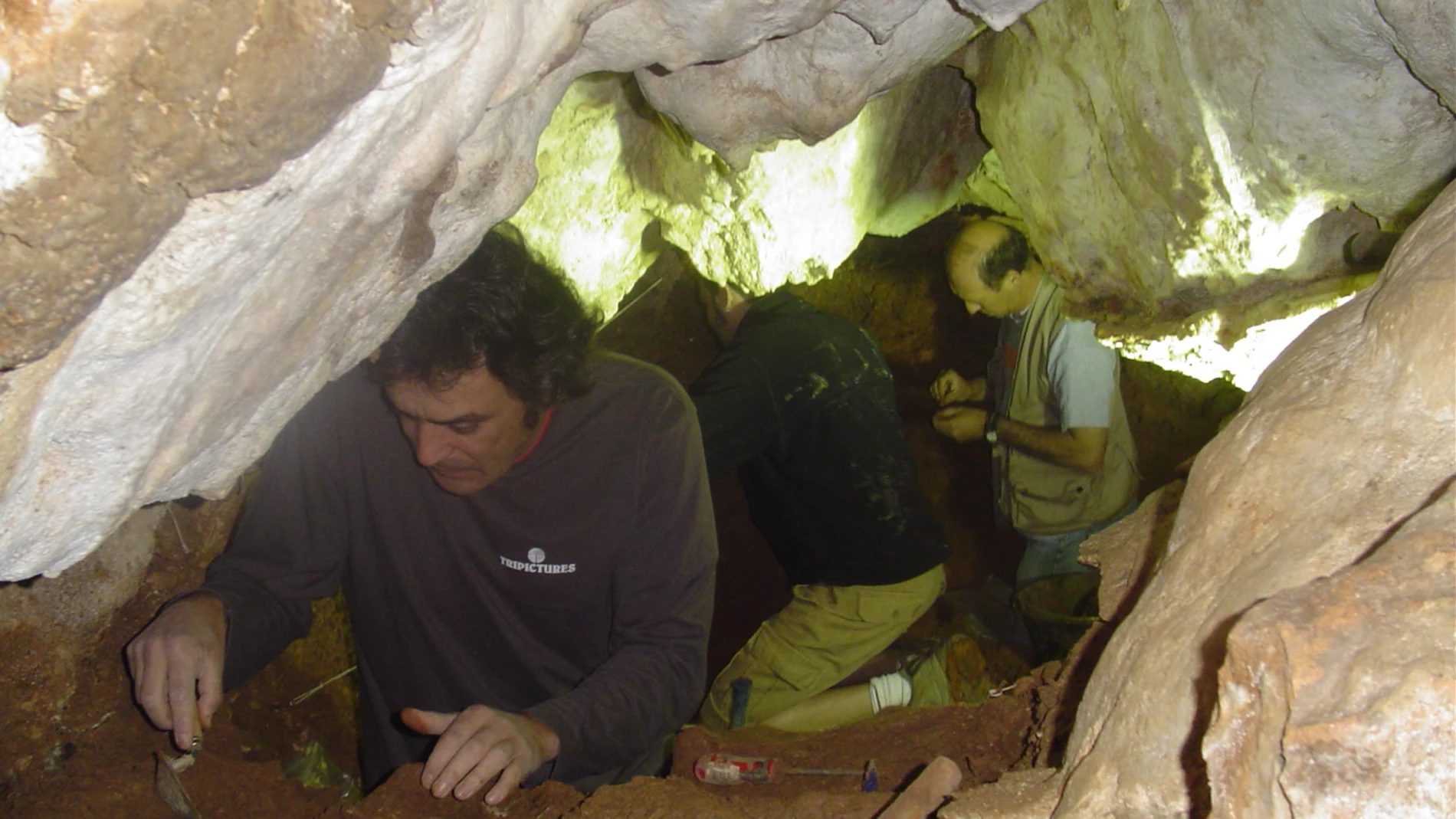 Investigadores trabajando en el yacimiento de Valdegoba (Burgos)