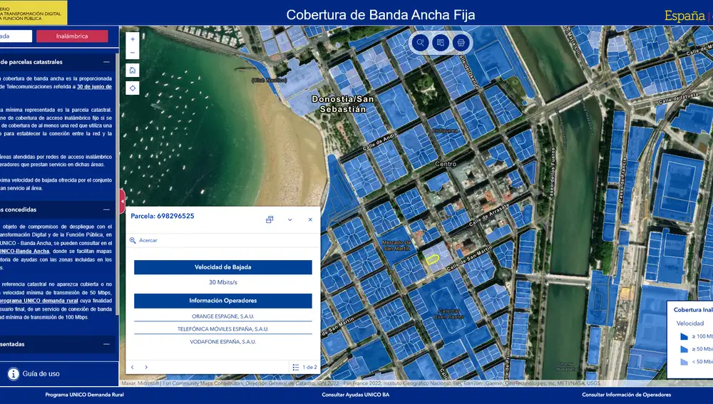 El mapa nos revela la información clave de cada parcela