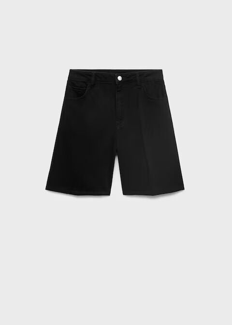 Bermudas denim rectas tiro alto.